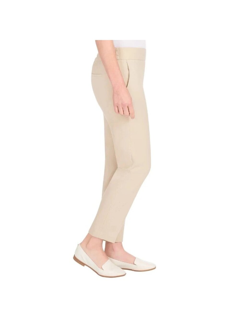 NWT Hilary Radley Women's S Slim Leg Dress Pants Beige Mid-Rise Pull on i2146 - Picture 4 of 15